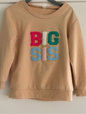 Big Sis Embroidered Crewneck Sweatshirt - Peach